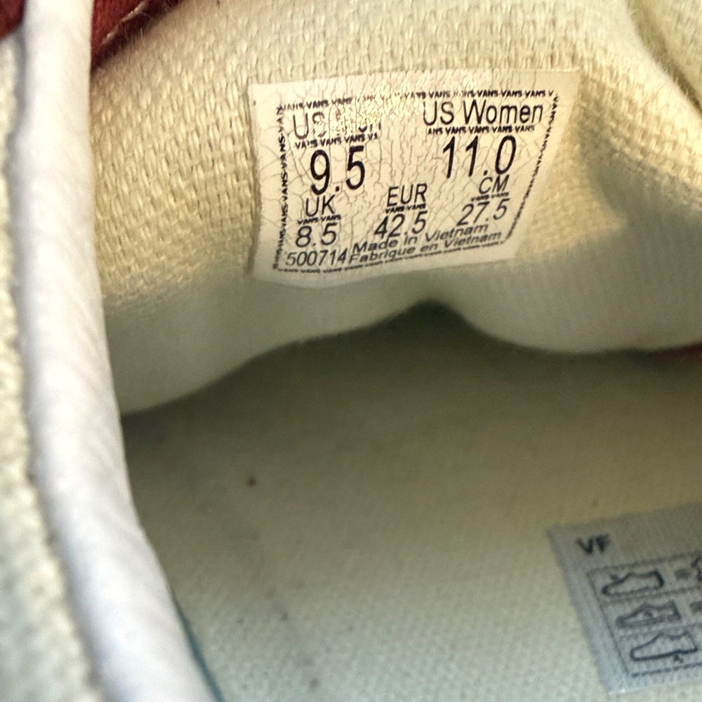 Vans Burgundy and White Sneakers - Picture 10 of 10